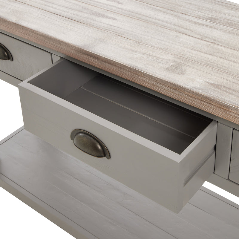 The Bamford  Three Drawer Grey Console Table
