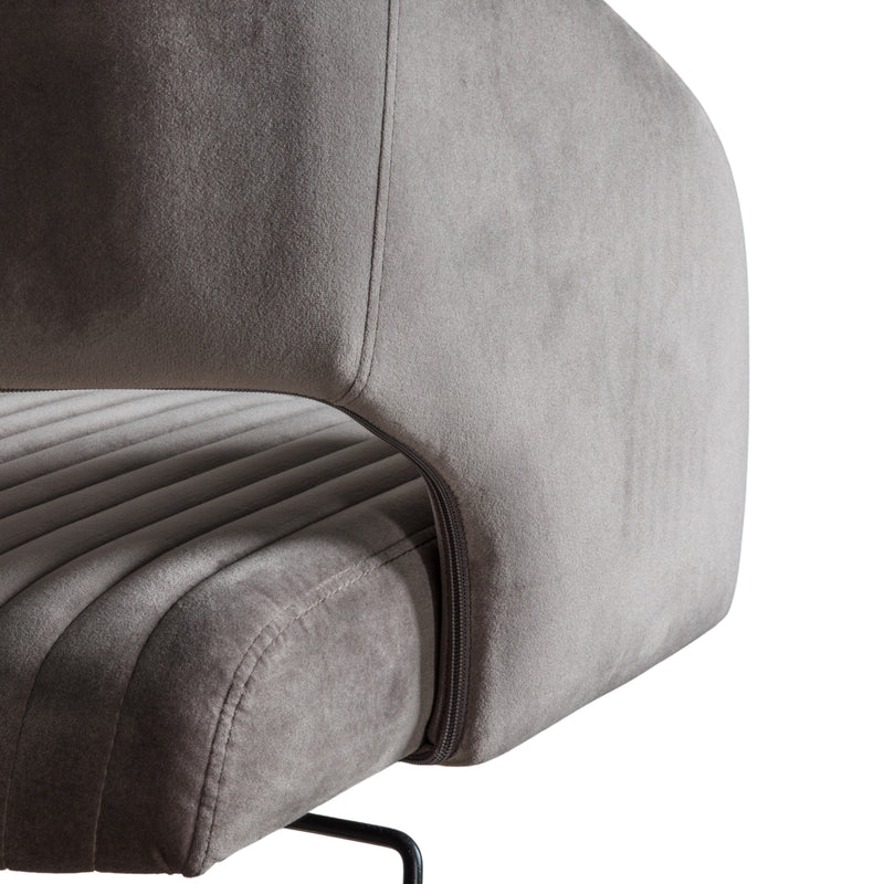 Grey Velvet Swivel Chair