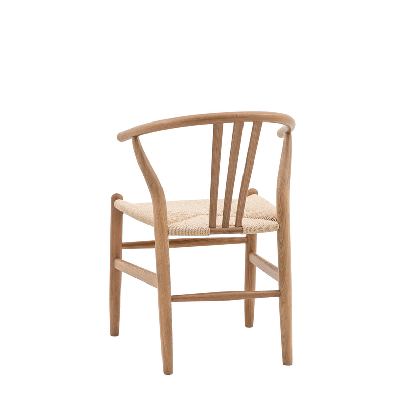 Set of 2 Natural Wishbone Dining Chair