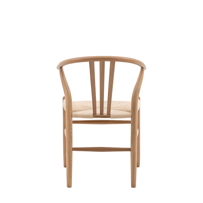 Set of 2 Natural Wishbone Dining Chair