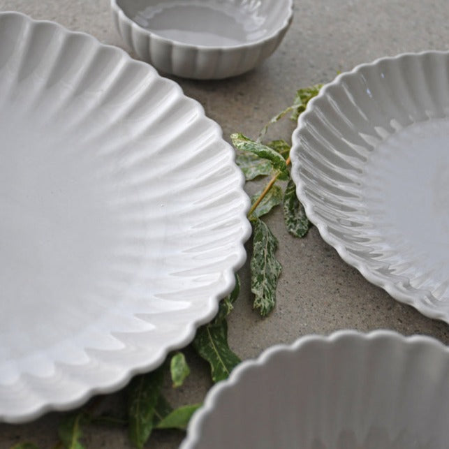 Grey Floral Plates- Dinnerware 2 Sizes