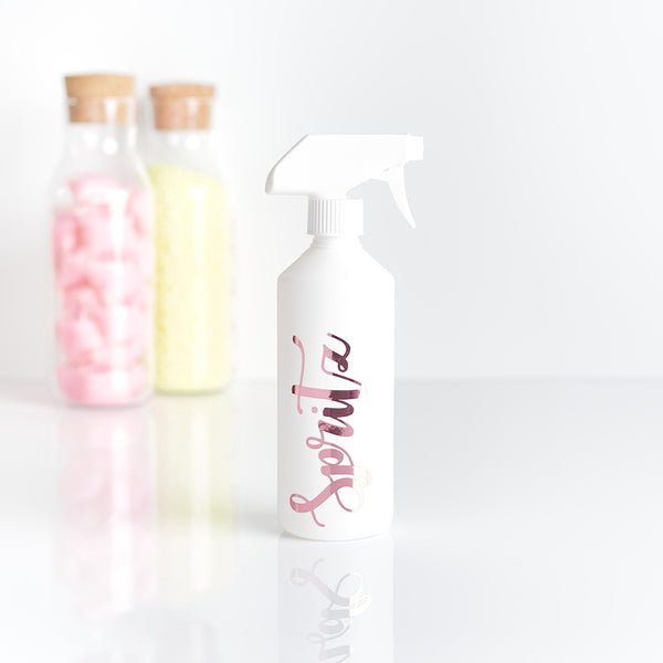 White Personalised Spray Bottle - 500ml