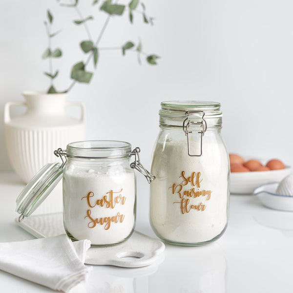 Customised Glass Food Storage Clip Jars