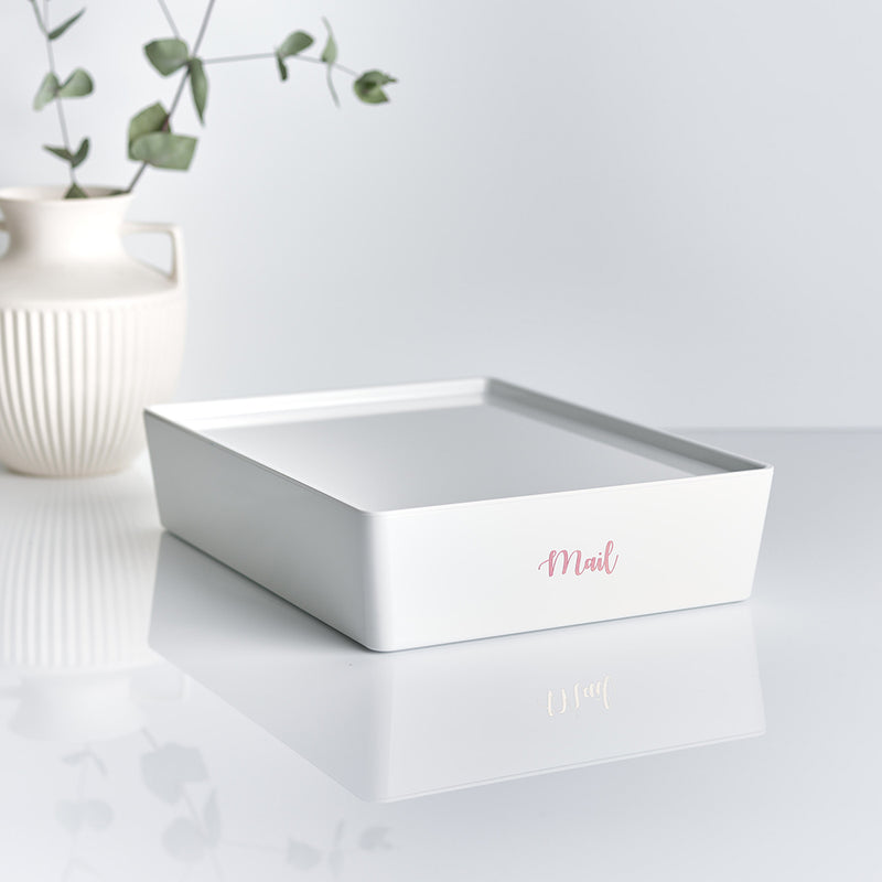 White Stackable Storage Box with Lid
