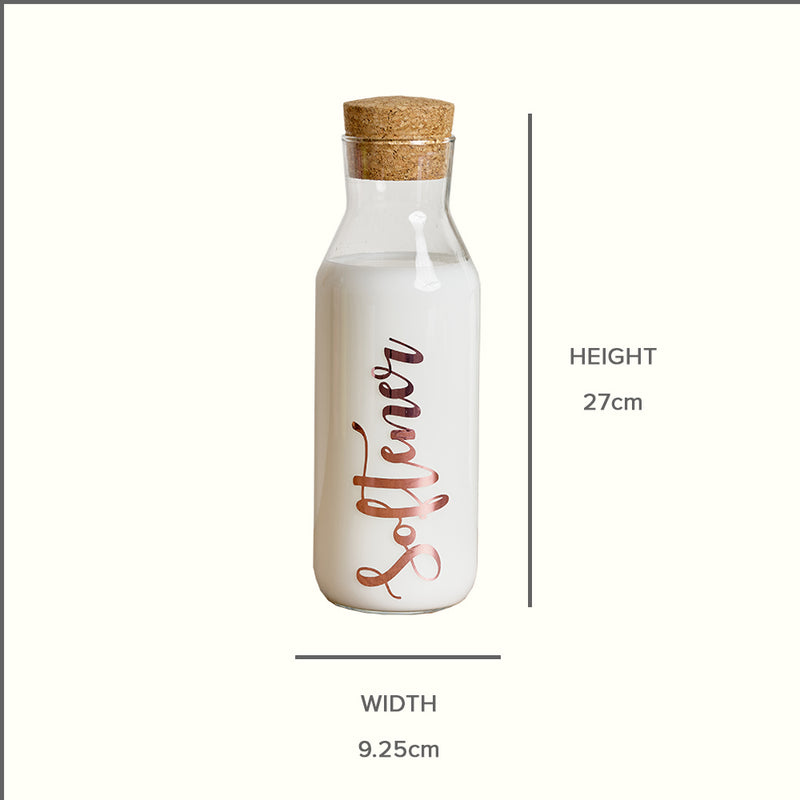 Glass Storage Bottle with Cork Stopper - 1 Litre