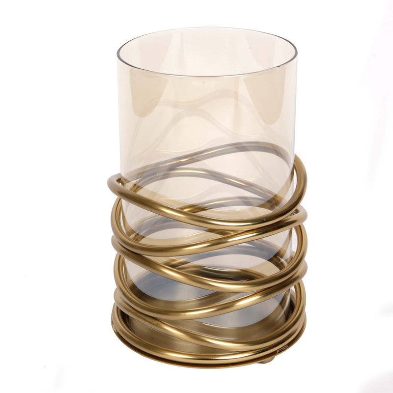 Gold Glass Spiral Candle Holder (SECONDS)